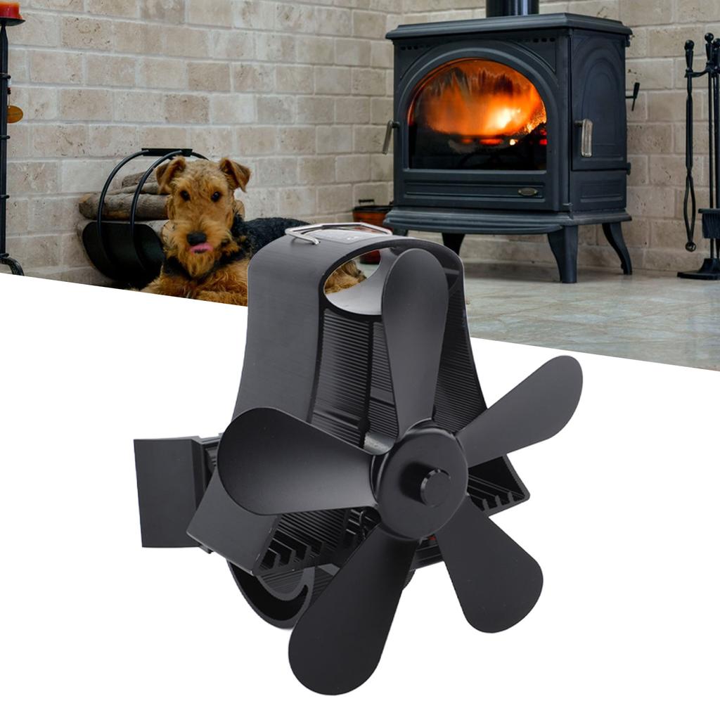 Magnetischer Wandkaminventilator Leise 5-Blatt Wärmegetriebener Holzofenventilator Scheitholz