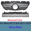 For Mercedes R172 SLK 2011-2015 Front Bumper Grille Mesh Diamond GT Style ABS Plastic Car Styling Tuning Accessories