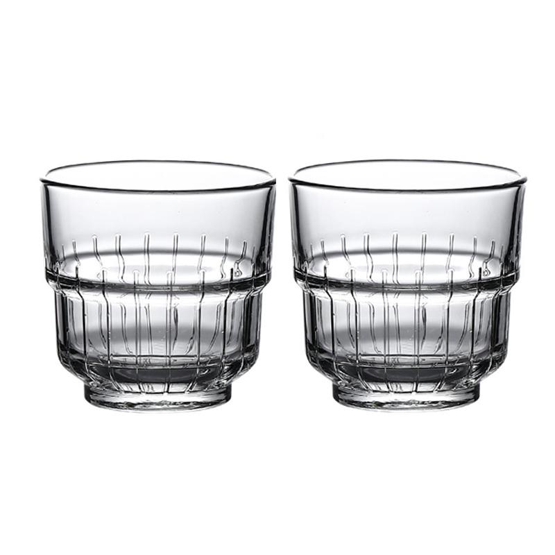 2pcs Sets Vintage Coffee Cup Latte Cappuccino Cups Milk Juice Cold Drink Mugs Cafe Coffeeware Lemon Soda Water Cup Wine Glass