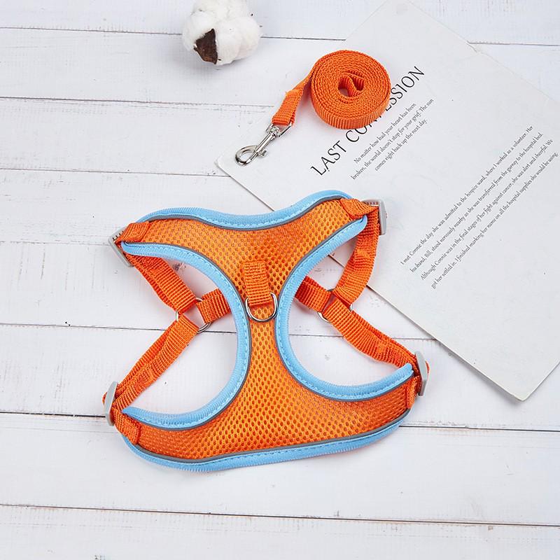 Breathable Reflective Pet Harness Vest with Leash for Cats & Dogs
