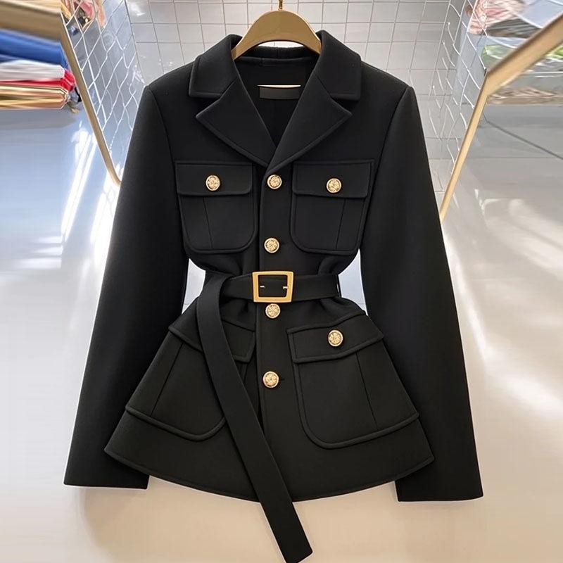 Waist-closing suit jacket women's casual all-match fashion unique temperament ladies suit jacket jacket