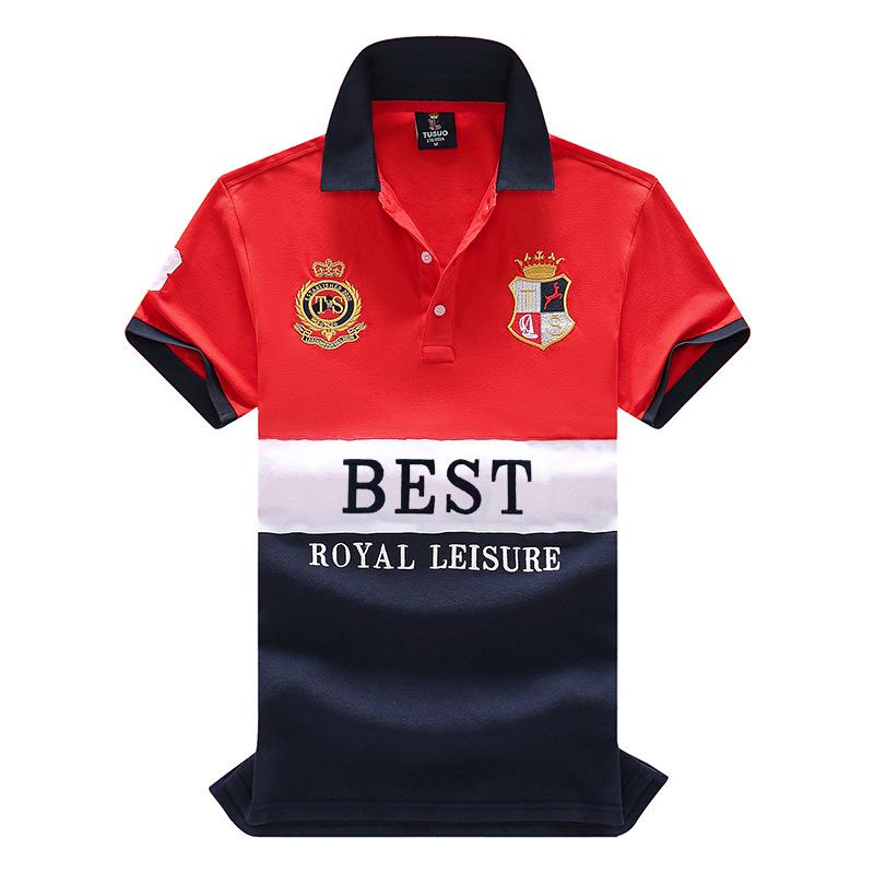 

Новая мужская приталенная рубашка-поло в европейском стиле, спортивно-повседневная, хлопковая, с вышивкой (Доступны размеры Plus) 7XL