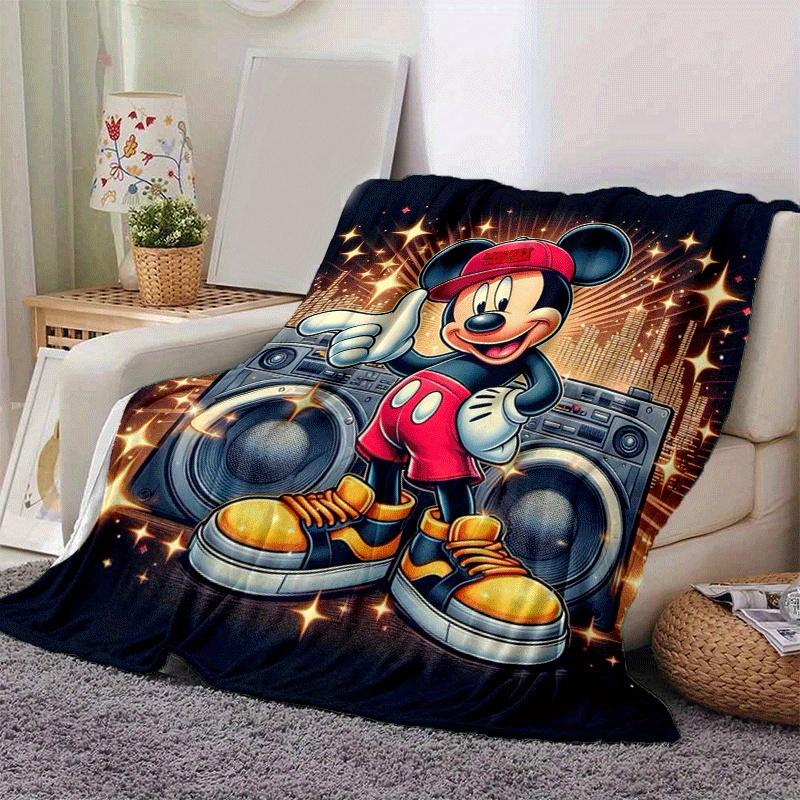 1pc Mickey Printing Blanket - Soft, All-Season Throw for Living Room, Bedroom,Personalized Gift with Adorable Cartoon Design