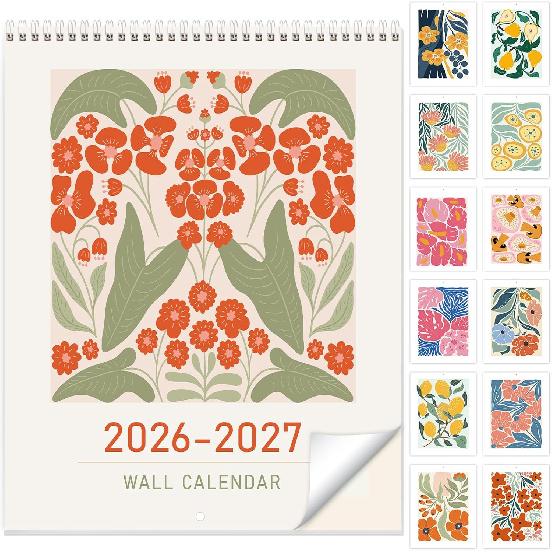 Guasslee Wall Calendar 2026-2027, Vertical Calendar Wall 2026, 18-Month Aesthetic Calendar From 2026 Jan-2027 Jun, 28 X 11 Monthly Planner Wall Jan 2026 to Jun 2027 хаки