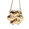 PVC Messenger Bag with Magnetic Buckle, Solid Color Gloss 1 Rose Gold Floral Acrylic Clutch Bag, Lily of The Valley Charm 2025
