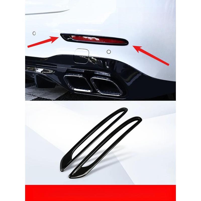 For Mercedes Benz C-Class W206 2024 2025 Carbon Fiber Exterior Rear Chrome Frame Cover Trim Refit Parts