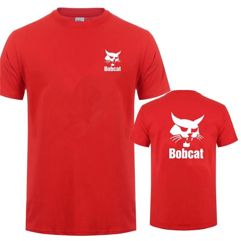 Bobcat T Shirt Summer Men Short Sleeve Cotton Bobcat Heavy Equipment Logo T Shirts  Printed Crewneck Comfortable Man Tops