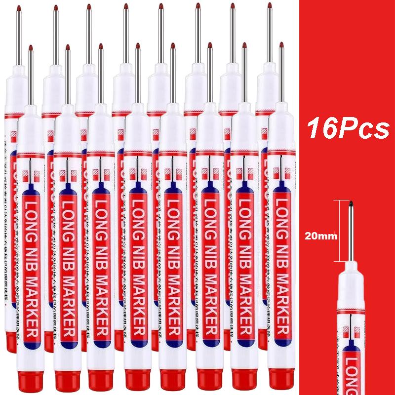 4-100 Stück 2cm Wasserdichte Marker mit langem Kopf Tiefloch-Markerstift für Metall Schreiner Rot/Schwarz/Blau/Grün /Weiß Holzbearbeitungswerkzeuge