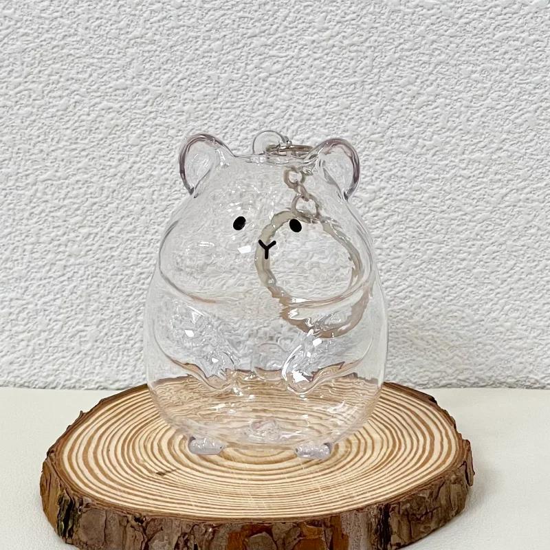 Hamster Hair Memorial Keychain Transparent Animal Fur Storage Box Pet Hair Storage Pendant Pet Fur Keepsake Cute Capsules