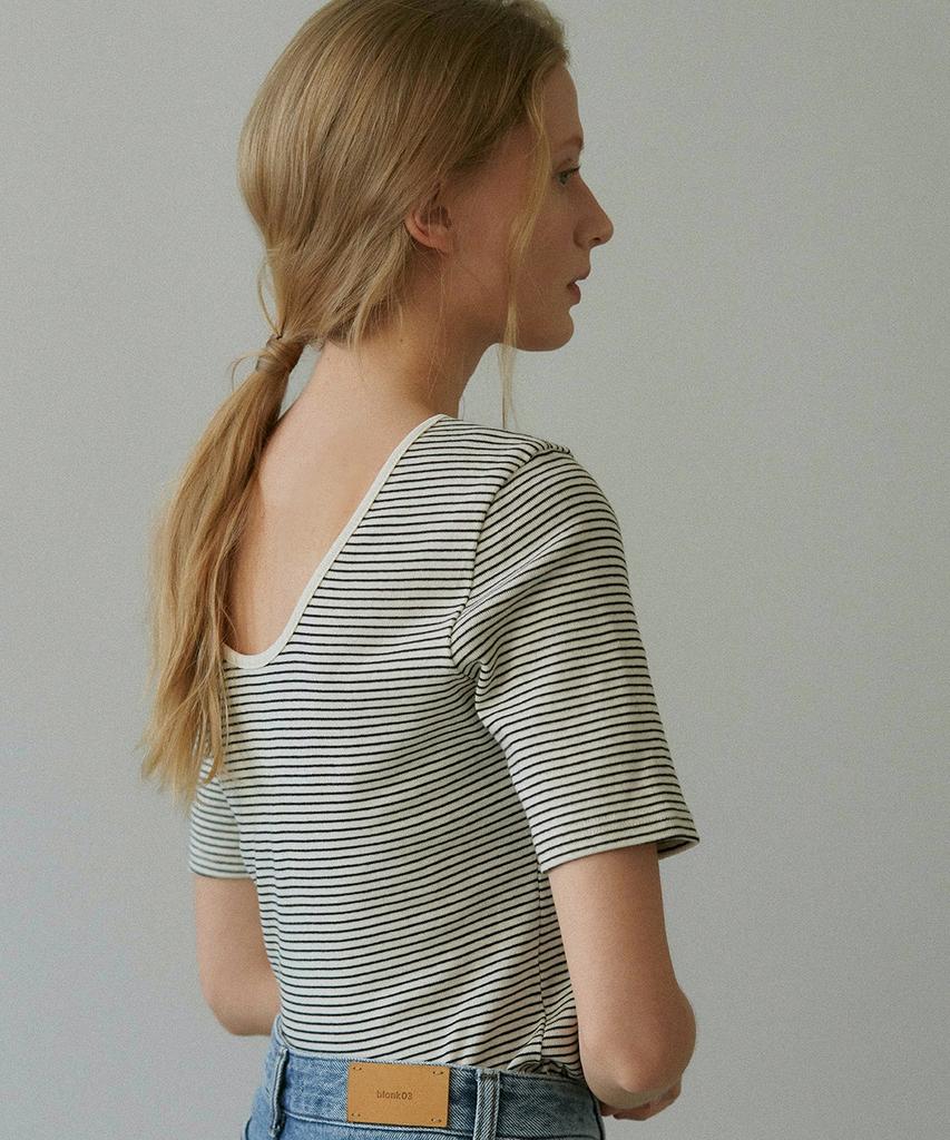 Beullaengkeu03 Stripe Ribbed T-Shirt (Black)