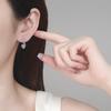 Sterling Heart Knot Drop Earrings Women With 2ct Moissanite 6.5mm Zircon Fresh Sweet Style Jewelry