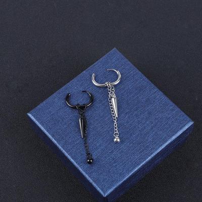 Korean Version Popular Tassel Chain Ear Clips Trendy Men Titanium Steel Earrings Ear Cuff