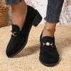 Fashion Fashion Leopard Square Heels Pumps Women Pointed Toe Pearl High Heel Party Shoes Woman Spring Slip-On Non-Slip Loafers Shoes