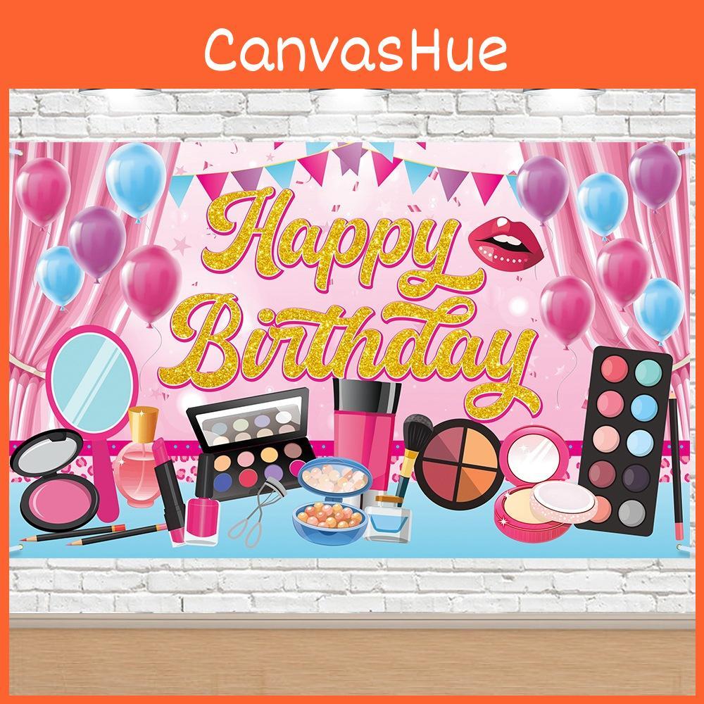 Birthday Themed Makeup Decoration Background Banner For Girls Party Props
