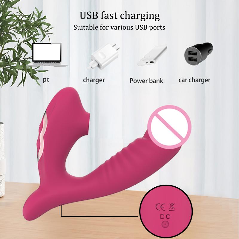 Sucking vibration 2-in-1 vibrator 10-speed oral sex 10-speed vibration clitoris stimulation vaginal massage female sex toy