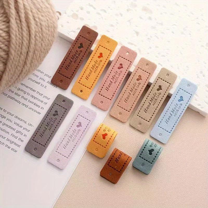 10PCS/PACK Leather Label Hot Stamped Clothing Classification Tags Gift Packaging Woven Products