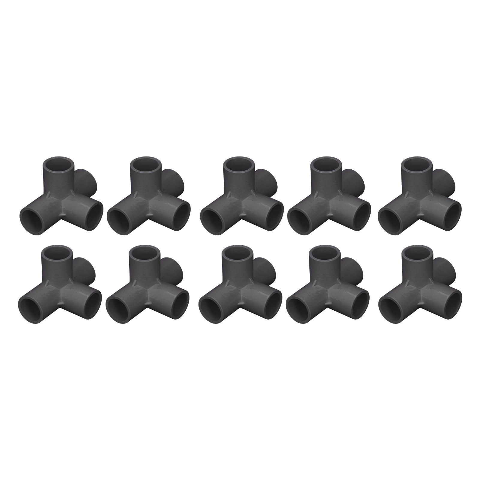 

10 шт. Фітинги для труб ПВХ 0,8 дюйма З єднувач для труб 4-сторонній коліно для з єднання меблів, наметів Білий чорний