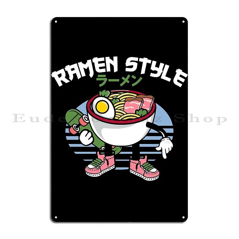 Japanese Noodle Lover Gift Product Skater Style Ramen Tee Lisbob Metal Sign Wall Mural Wall Decor Customized Tin Sign Poster