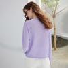 Chuyu Women's Wave Texture Color-Block Long Sleeve T-Shirt