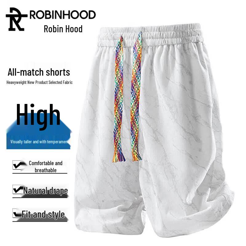ROBINHOOD Men s Summer Tie-Dye Corduroy Shorts S