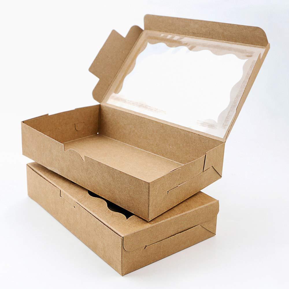 Pastry Box with Window - White Cardboard Kraft Paper for Cake and Dessert Packaging