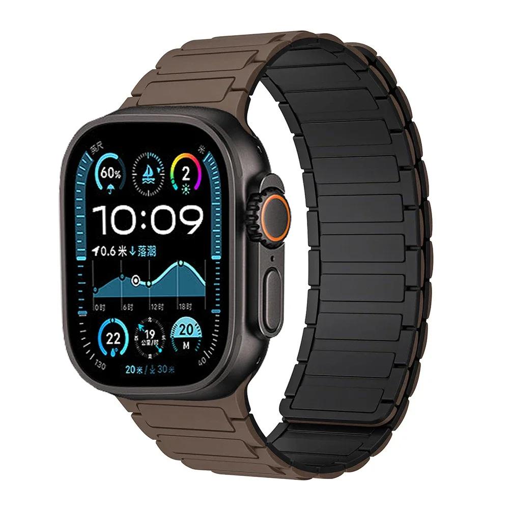 Silicone Strap for Apple Watch Band 49mm 46mm 42mm 45mm 44mm 41 40mm Bracelet iWatch Series 11 10 9 8 7 6 5 4 SE Ultra 3 2 49MM