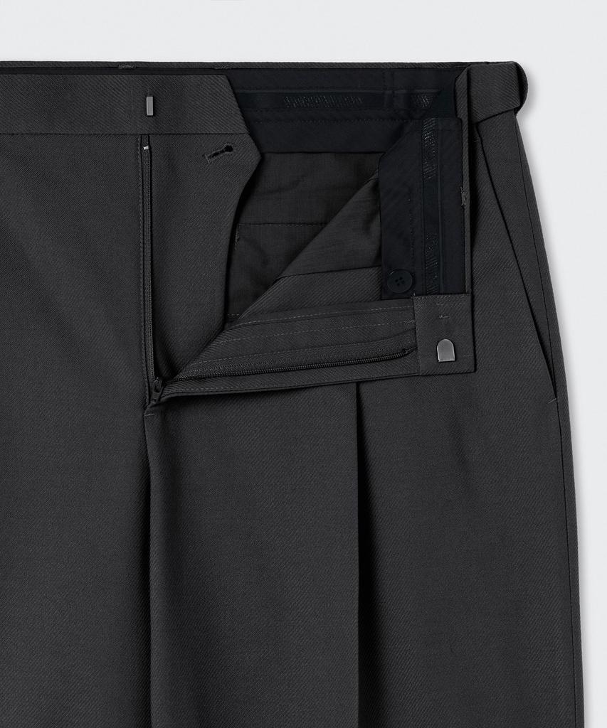 Musinsa Standard Whipcord One-Pleat Wide Hidden Banding Slacks [Gray]