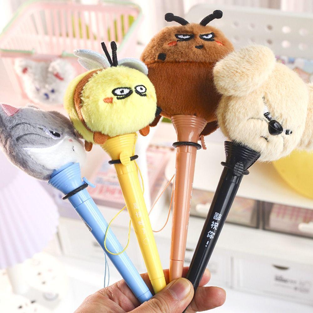 Plush Bouncing Pen Cartoon Signing Pen Creative Ballpoint Pen  Stationery