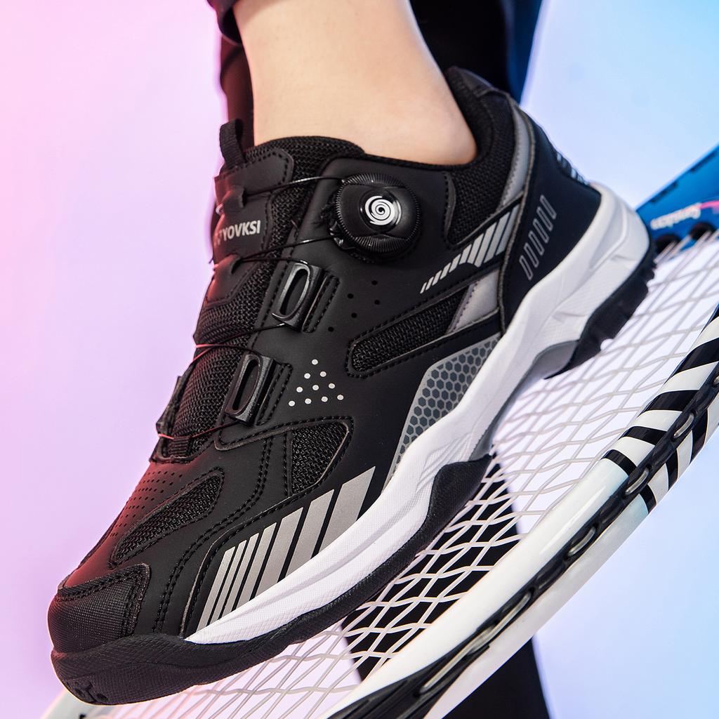 New Tennis Badminton Shoes Low Cut Casual Sports Shoes Rubber Uppers for Men And Women Double Rotation Buckle Sports Shoes