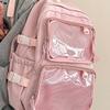 Rucsac Ita Kawaii Fereastră Transparentă Geantă Școlară Capacitate Mare Rucsac pentru Afișare Pini Anime Y2K JK Geantă de Călătorie pentru Fete