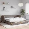 Vidaxl Sofa Bed With Drawers, Taupe, 80X200 Cm, Fabric
