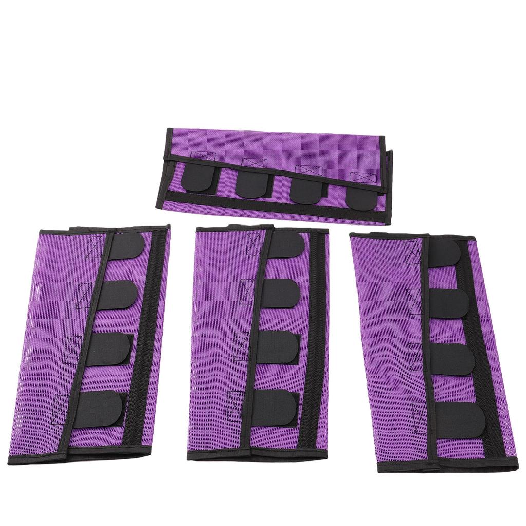 4pcs Horse Fly Boots Breathable Reduce Stomping Mesh Horses Leggings for with Hook and Fastener