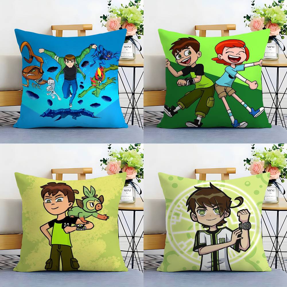 Kreskówka B-Ben 10 Fajne Poszewka na Poduszkę Sofa Salon Sypialnia Dwustronny Nadruk Kwadratowa Poduszka Poszewka na Poduszkę do Drzemki