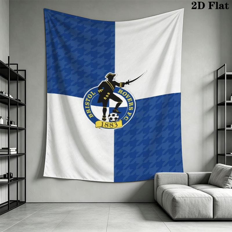 Arazzo da Parete Bristol Rovers fc Appeso Estetico alla Parete Coperta in Tessuto Stampato Arazzi Decorativi per Camera da Letto Soggiorno Arredamento per la Casa
