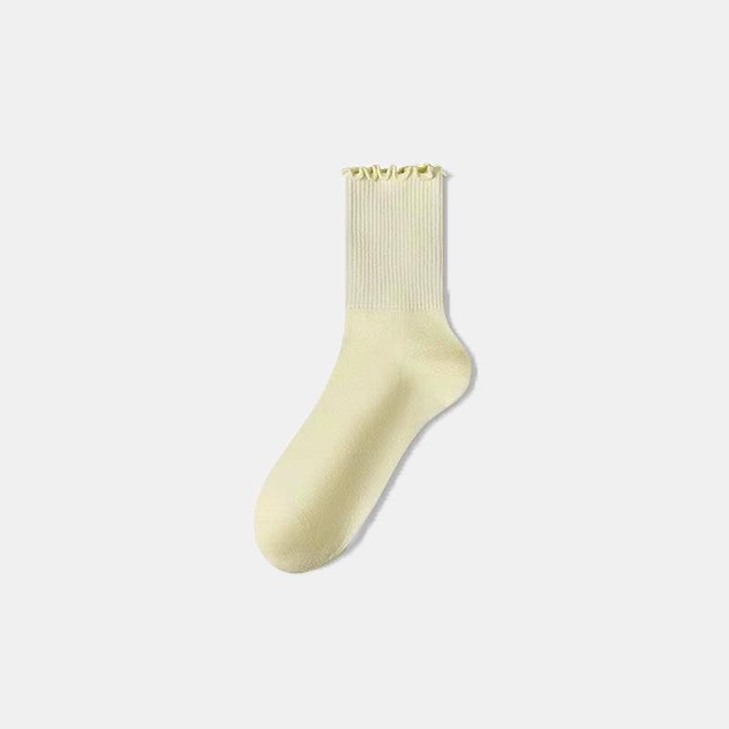 Female Autumn Cotton Sweat-absorbing Breathable Elastic Boneless Wear Resistant Pilling Comfortable Tube Pile Socks