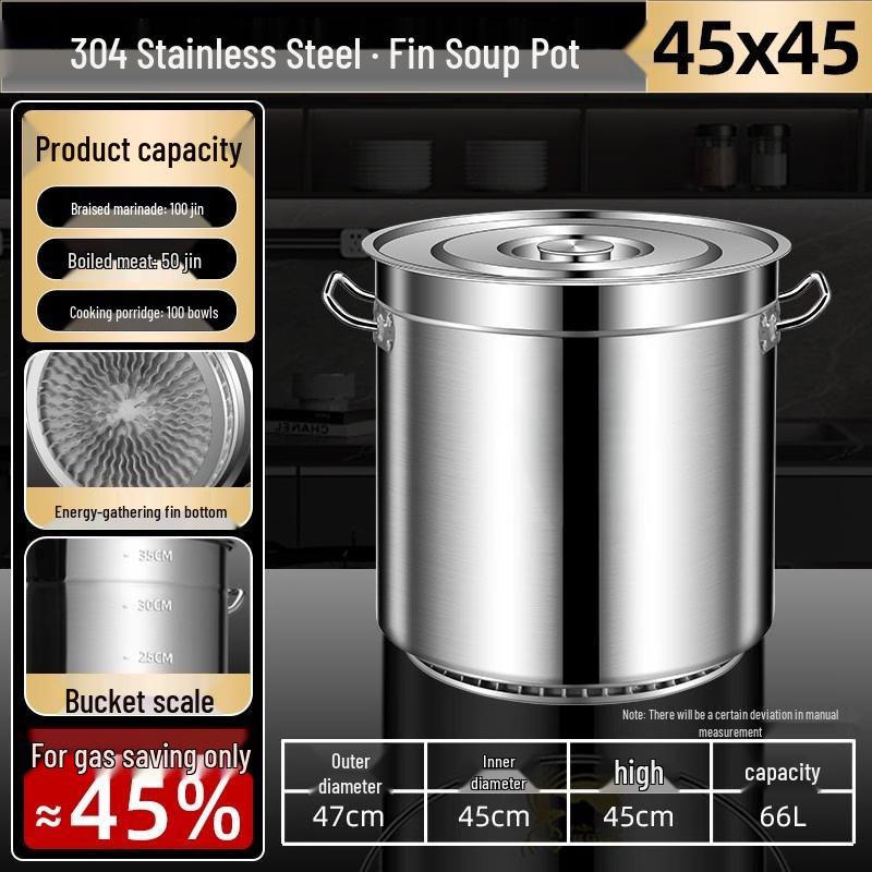 304 Stainless Steel Energy-Saving Finned Braising Pot