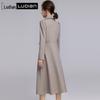 LUDian Women's Elegant Blazer Collar A-Line Dress