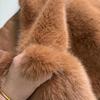 In stock 1300g Little Fox Fur Coat: Golden Fox Long & Short Hair Plush Toy Shoe Materials.