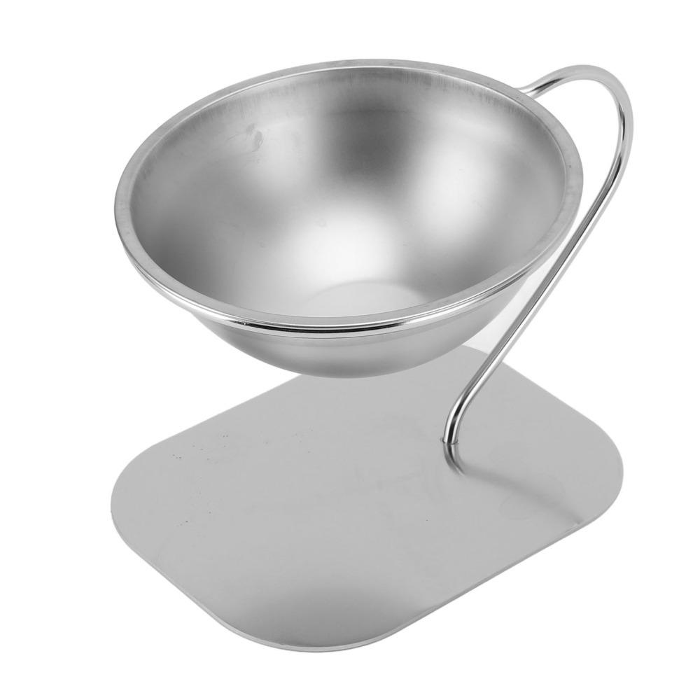 Stainless Steel Raised Cat Bowls 15 Degree Inclined Large Capacity Cat Bowls for Cats Dogs