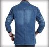 Men's Slim Fit Denim Suit Jacket - Casual Outerwear for Middle-Aged Men