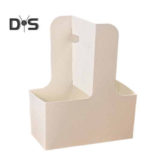 

10 шт. одноразовых контейнеров для напитков на вынос, держатель для 2 или 4 стаканов из картона с ручкой, контейнер для горячих или холодных напитков для доставки еды на вынос B