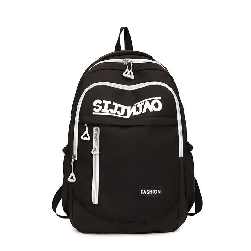 

New Simple Fashion Trend Leisure Student Backpack High School Student Large Capacity Campus School Bag Fashion чёрный