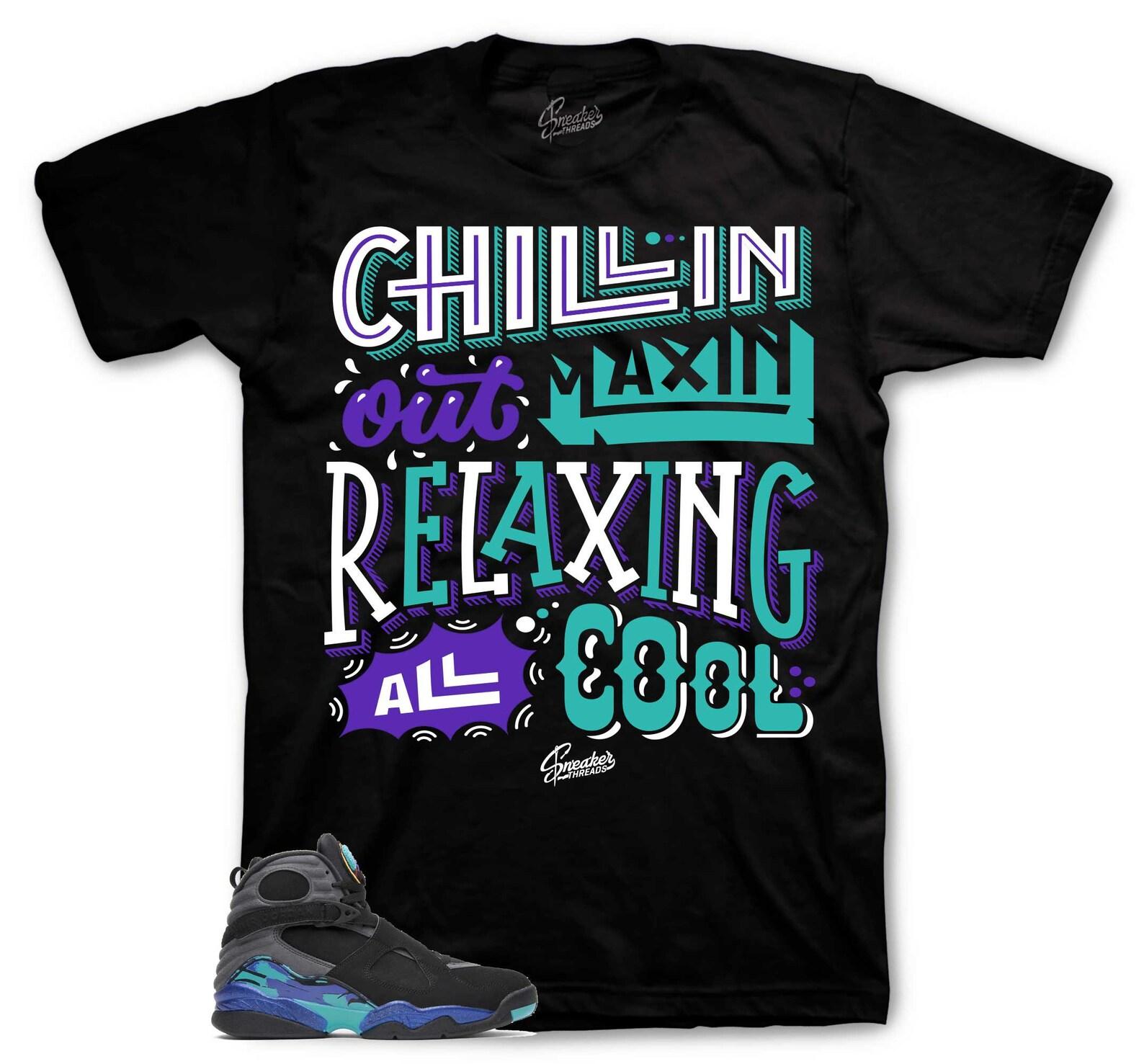 Shirt To Match Retro 8 Aqua AJ8 Aquas - Chillin Sneaker Tees L