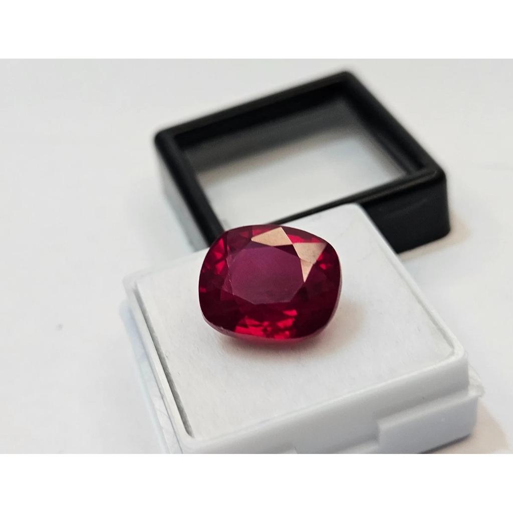 Stunning Mozambique Ruby Red 12-13 Ct Cushion Cut Certified Loose Gemstone