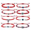 Evil Eye Adjustable Bracelet Set: 12-Piece Woven Rope with 7 Knots