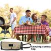 Camping Cutlery Roll Bag 12 Slots Roll Up Cutlery Storage Bag Picnic Cutlery Organizer Bag Multi-Purpose Storage For Forks