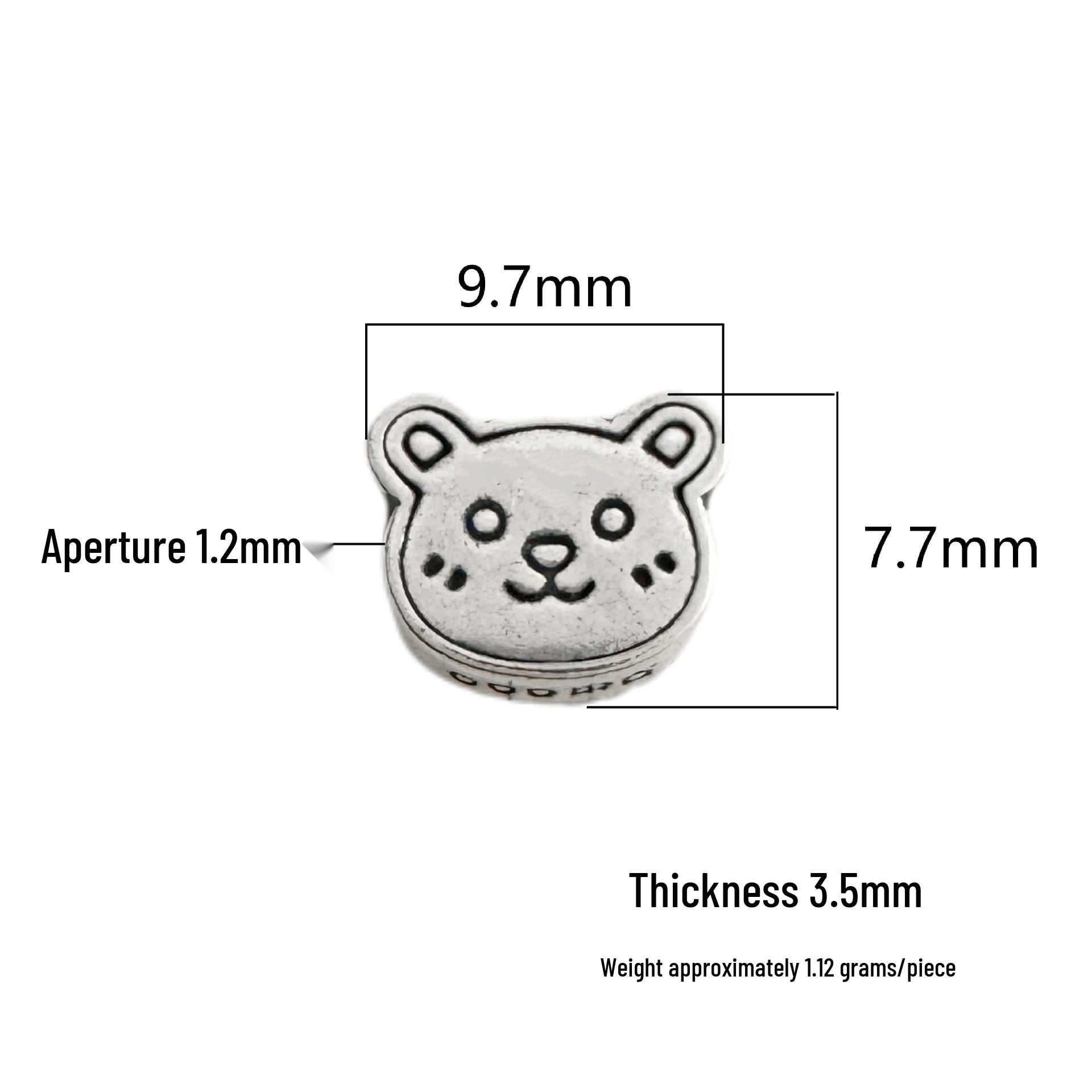 S999 Sterling Silver 3D Bear Gingerbread Man Pendant Spacer Bead for DIY Bracelets, Necklaces, and Cute Rope Weaving Accessories. S999 Pure Silver