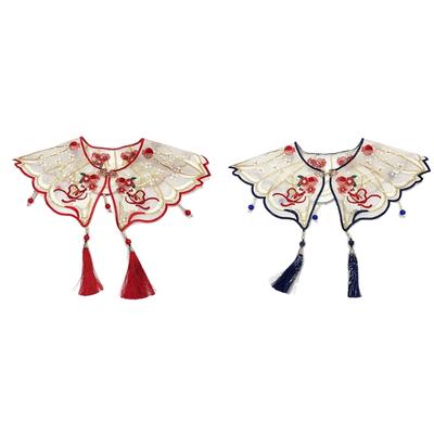 Hanfu Collar False Collar Yunjian Embroidery Lace Studded Bridal Collar Traditional Chinese Hanfu Yunjian