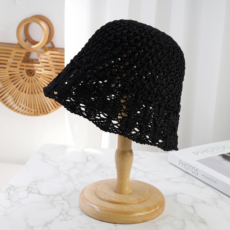 Women's Straw Hat Summer Sun Protection Breathable Hat Hollowed Out Sun Protection Fisherman Hat Mesh Hat