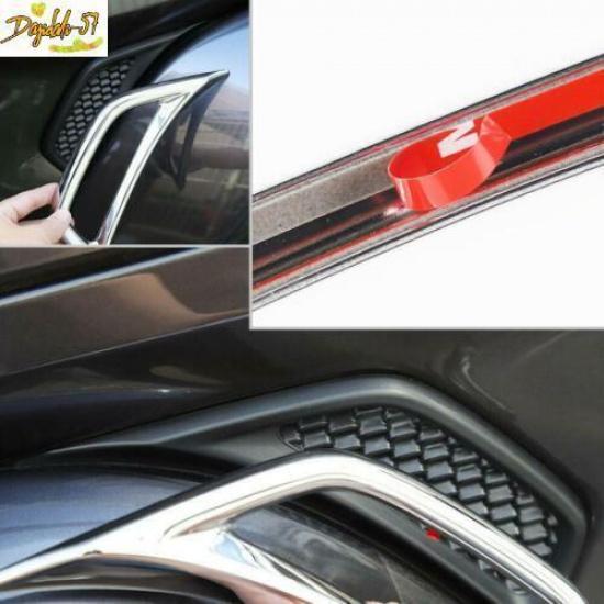 2x Chrome ABS Car Leaf plate Air Inlet Trim Cover For -22 Jeep Gladiator JT